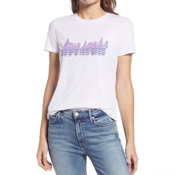New Halogen Love Rocks Graphic Tee - Picture 1 of 11